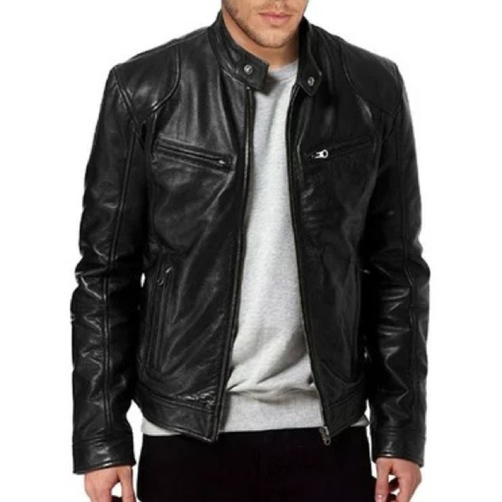 Barney’s Original Biker Moto Leather Jacket